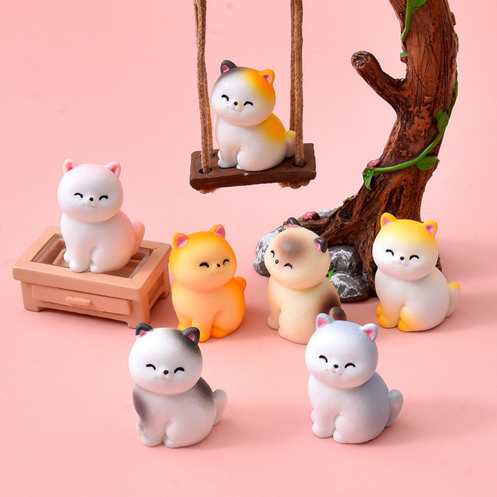 Bonsai Gardenia - 8pc Cute Smile Cat Small Animal