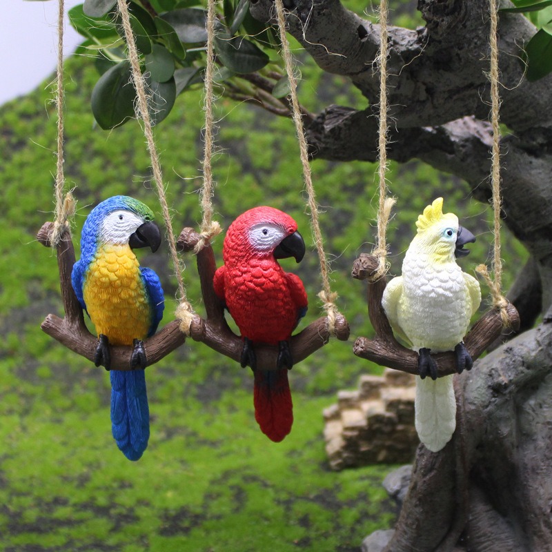Bonsai Gardenia - 1Pcs Creative Swing Parrot Resin Micro