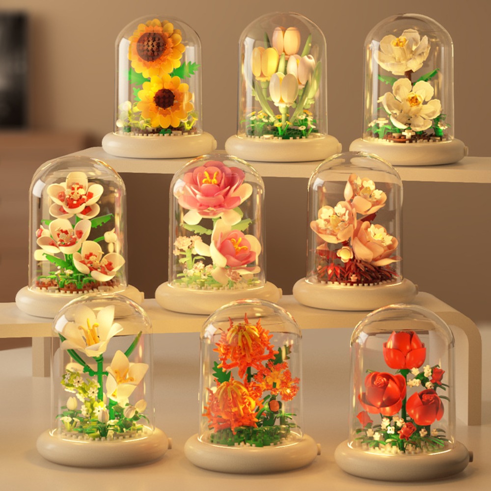 Flower Bouquet Building Blocks - đánh giá và giá Bonsai Garden Decor