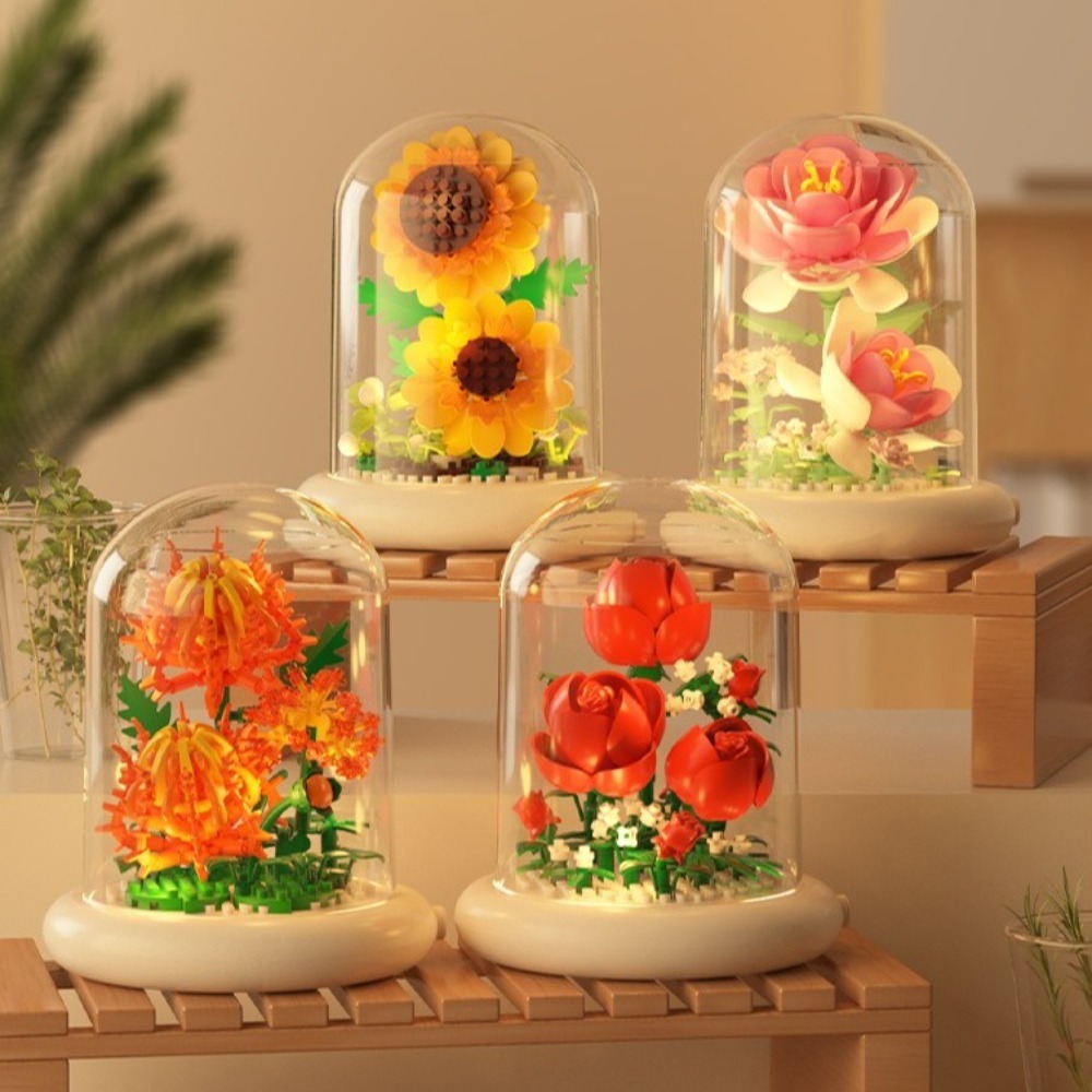 Flower Bouquet Building Blocks - đánh giá và giá Bonsai Garden Decor