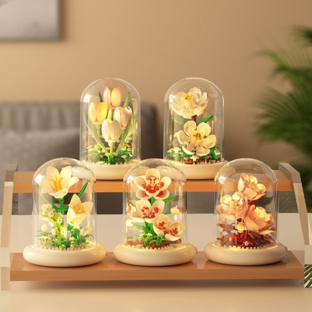 Flower Bouquet Building Blocks - đánh giá và giá Bonsai Garden Decor