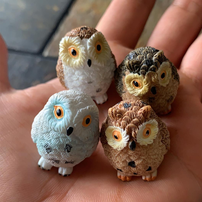 4pcs Resin Mini Owls Miniature - đánh giá và giá Bonsai Gardenia