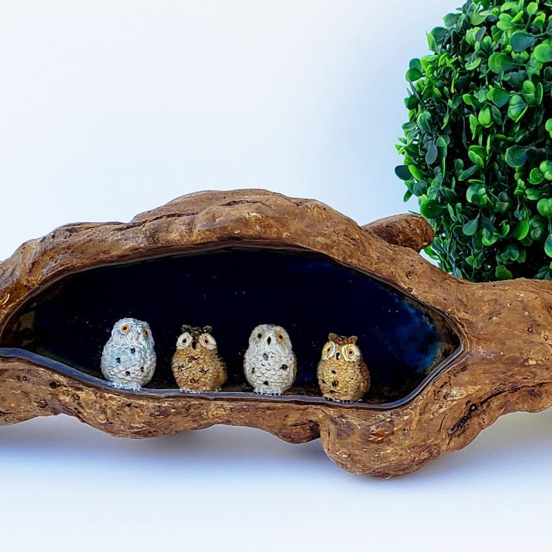 4pcs Resin Mini Owls Miniature - đánh giá và giá Bonsai Gardenia
