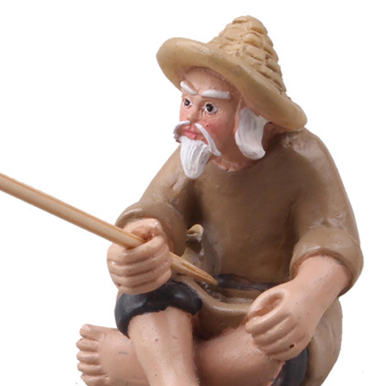 Mini Fisherman Figurines Resin - đánh giá và giá Bonsai Garden Decor